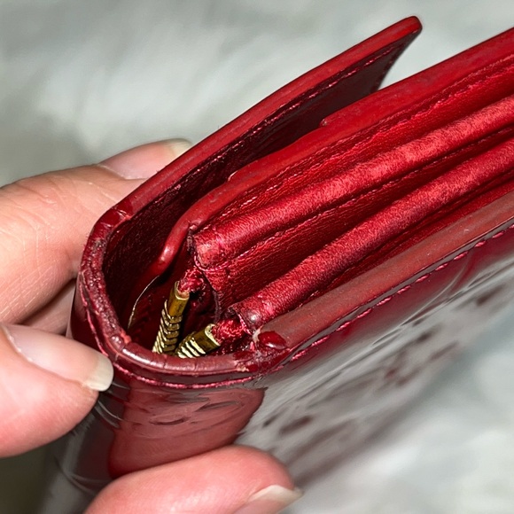 LV Louis Vuitton Cherry Red Vernis Long Wallet with LV Dust Bag - Picture 17 of 17